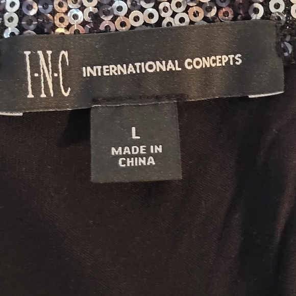 I.N.C. Animal Print Sequined Halter Top - Size L - Picture 9 of 11